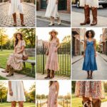 10 effortless ways to wear cowboy boots with sundresses