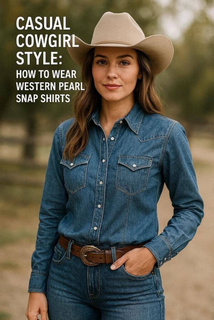 casual cowgirl style how to wear western pearl snap shirt