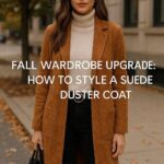fall wardrobe upgrade how to style a suede duster coat