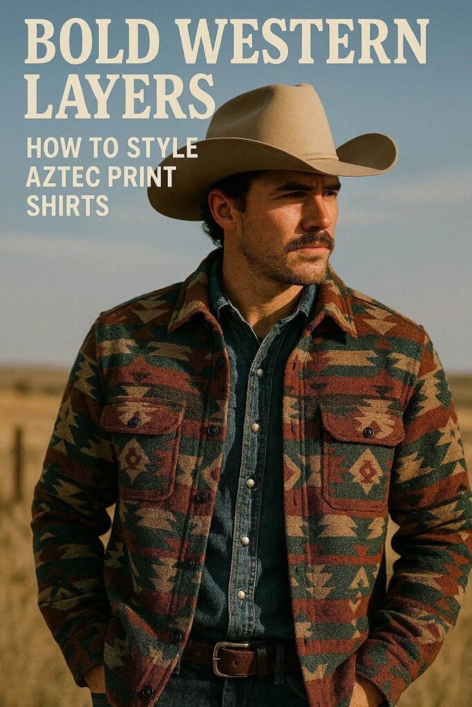 bold western layers how to style aztec shirts