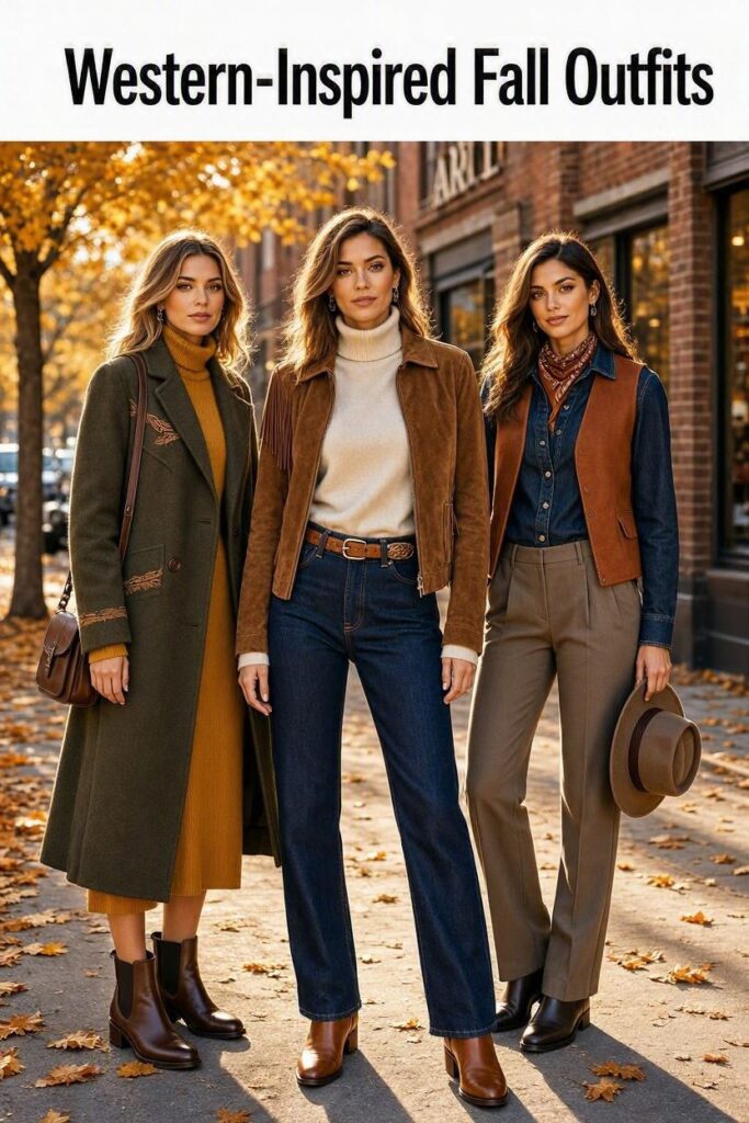 western inspired fall outfits for women who dont want full cowboy style